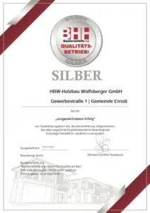 zertifikat silber hbw